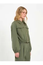 160896 Veste bomber à fermeture éclair frontale