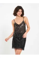 Jupe courte en tulle à sequins 041186