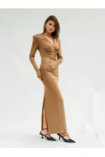 111632 Front V-Neck Padded Dress