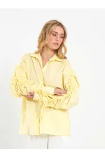 080796 Kolları Büzgülü Gömlek