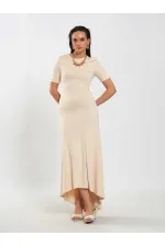 111693 Crew Neck Short Sleeve Basic Dress