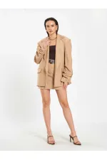 131046 Veste oversize à manches plissées