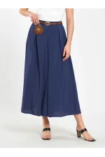 041164 A Pileli Kemerli Midi Etek