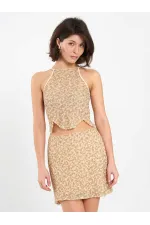 041184 Mini Bell-Shaped Sequin Skirt