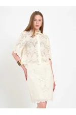 080818 Square Cut Lace-Look Shirt