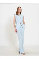 120732 Vest with Ruffled Hem