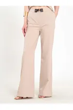 031673 Stella Straight Leg Trousers with Belt Buckle