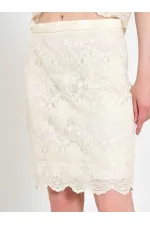 041195 Lace-Look Mini Skirt