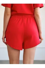 010882 Mini-short en maille à taille élastique