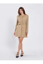 111640 Kendinden Kemerli Mini Elbise