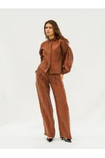 220579 Balloon Sleeve Shirt and Trouser Set