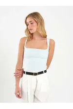 071857 Square Neck Strappy Blouse