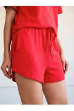 010882 Mini-short en maille à taille élastique