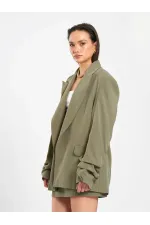 131046 Veste oversize à manches plissées