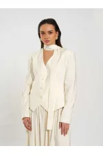 131049 V yaka Şallı Ceket