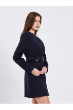 111640 Kendinden Kemerli Mini Elbise