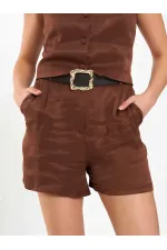 010874 Mini-shorts plissés