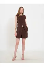 120732 Vest with Ruffled Hem