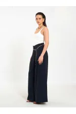031641 Double Pleated Trousers with Trim