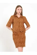 080818 Square Cut Lace-Look Shirt