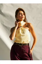 071773 Buckled Satin Blouse 071773 Buckled Satin Blouse