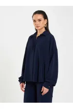 Chemise basique à patte de boutonnage cachée 080802