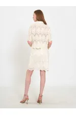 080818 Square Cut Lace-Look Shirt