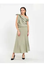 Jupe midi à volants 041162