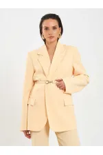 131060 Kemer Detaylı Oversize Ceket