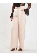 031656 Satin Belted Straight Leg Trousers
