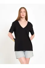 050736 V-Neck Knitted T-Shirt