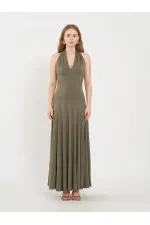 111684 Sırt Dekolteli Midi Elbise