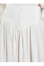 041171 Corset-style Long Front Buttoned Skirt