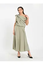 Jupe midi à volants 041162