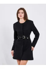 111640 Kendinden Kemerli Mini Elbise