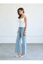 031666 Düz Paça Orta Bel Jeans