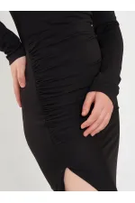 111694 Long-Sleeved Dress with Slit