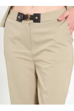 031673 Stella Straight Leg Trousers with Belt Buckle