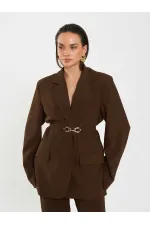 131060 Kemer Detaylı Oversize Ceket