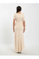 111693 Crew Neck Short Sleeve Basic Dress