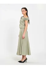 Jupe midi à volants 041162