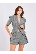 010805 Mini Ekoseli Şort