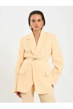 131060 Kemer Detaylı Oversize Ceket