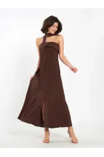 111706 Strapless Dress with Slit