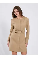 111640 Kendinden Kemerli Mini Elbise