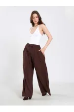 031678 Beli Lastik Detaylı Belden Bağlamalı Pantolon 031678 Beli Lastik Detaylı Belden Bağlamalı Pantolon