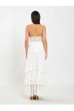 041177 Katlı Yırtmaçlı Dantel Etek