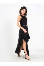 111711 Embellished Belted Dress