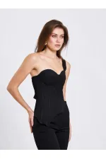071781 Tek Omzu Askılı Asimetrik Bluz