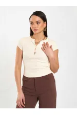 050652 Body basique à col boutonné